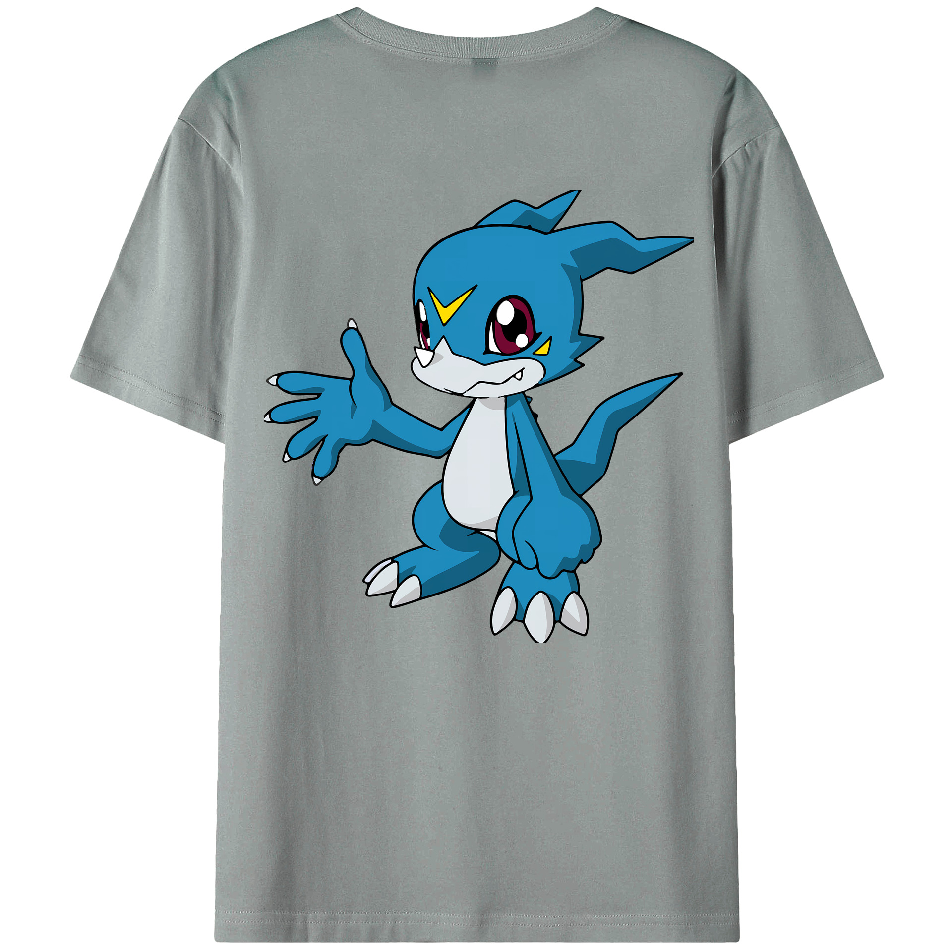 （画像用） Digimon デジタルモンスター/デジモン 綿100％ メンズ半袖Tシャツ（バックプリント） 通気性